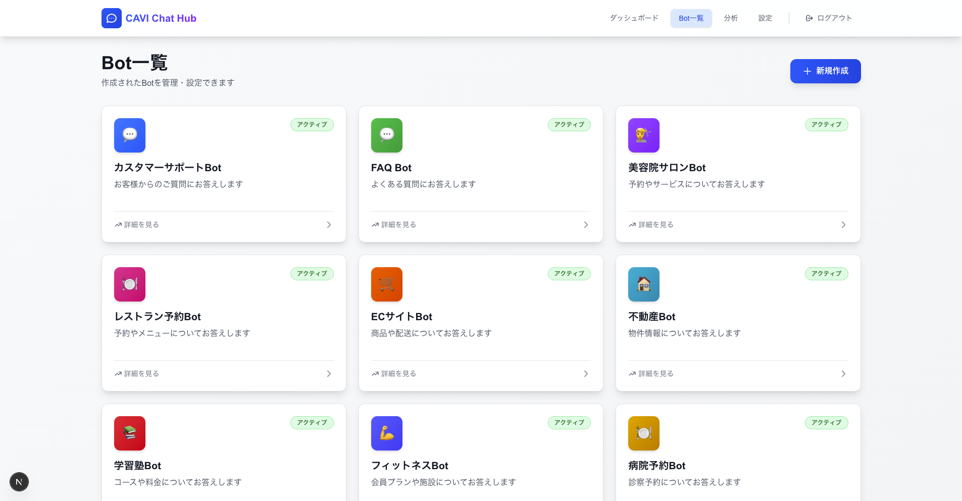 CAVI Chat Hub – AIチャットボットSaaSプラットフォーム