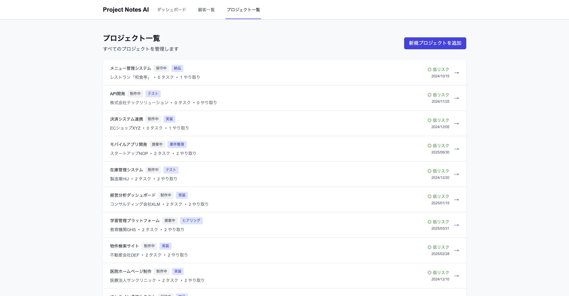 Project Notes AI – 制作会社向けAI支援プロジェクト管理システム